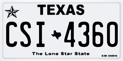 TX license plate CSI4360