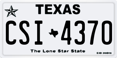 TX license plate CSI4370