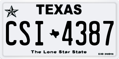 TX license plate CSI4387
