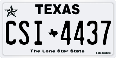 TX license plate CSI4437