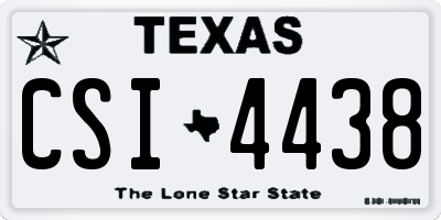 TX license plate CSI4438