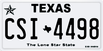 TX license plate CSI4498