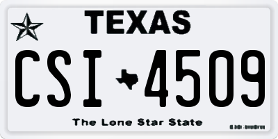 TX license plate CSI4509