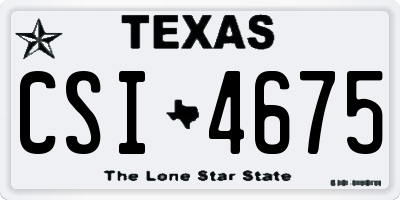 TX license plate CSI4675
