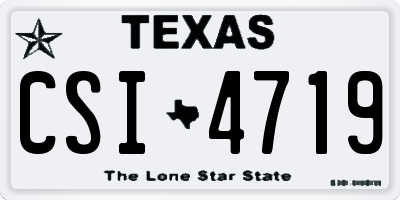 TX license plate CSI4719