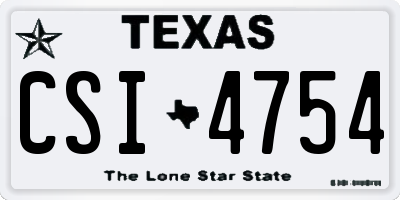 TX license plate CSI4754