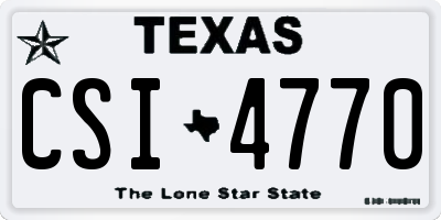 TX license plate CSI4770