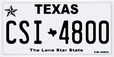 TX license plate CSI4800