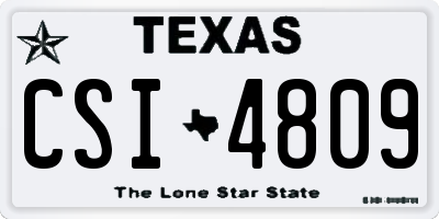 TX license plate CSI4809