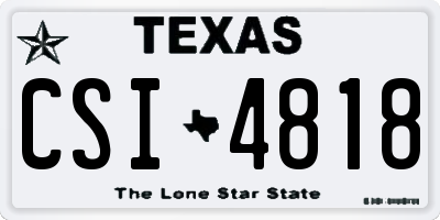 TX license plate CSI4818