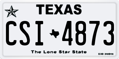 TX license plate CSI4873
