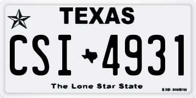 TX license plate CSI4931