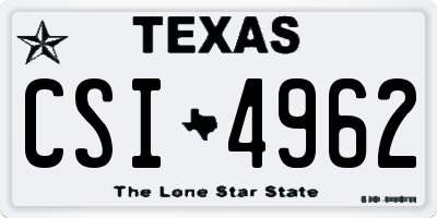 TX license plate CSI4962