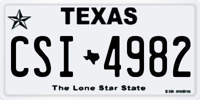 TX license plate CSI4982