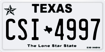 TX license plate CSI4997