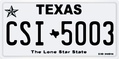 TX license plate CSI5003