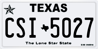 TX license plate CSI5027