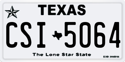 TX license plate CSI5064