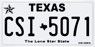 TX license plate CSI5071