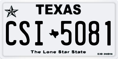 TX license plate CSI5081