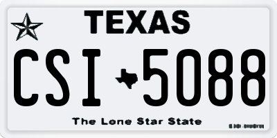 TX license plate CSI5088