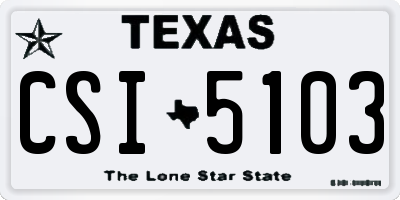 TX license plate CSI5103