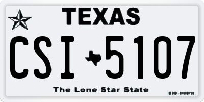TX license plate CSI5107