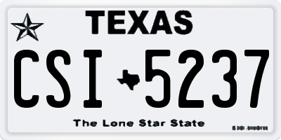TX license plate CSI5237