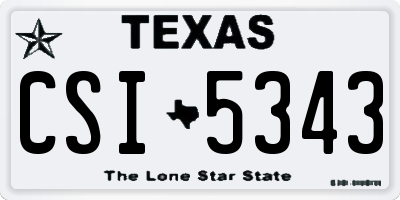 TX license plate CSI5343