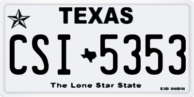 TX license plate CSI5353