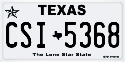 TX license plate CSI5368