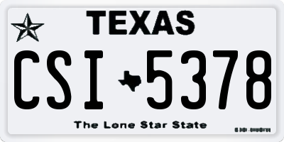 TX license plate CSI5378