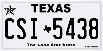 TX license plate CSI5438