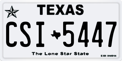 TX license plate CSI5447