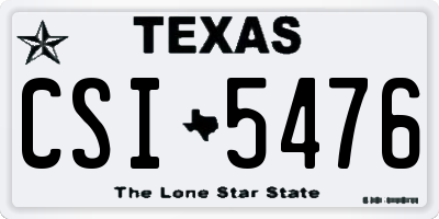 TX license plate CSI5476
