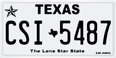 TX license plate CSI5487