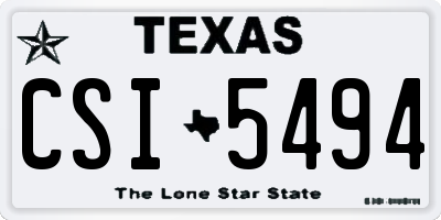 TX license plate CSI5494