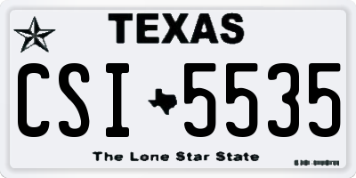 TX license plate CSI5535