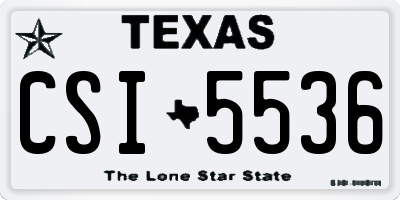 TX license plate CSI5536