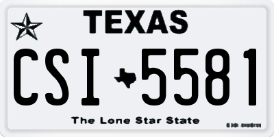 TX license plate CSI5581