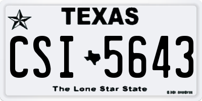 TX license plate CSI5643