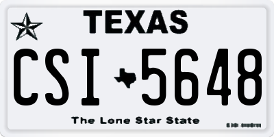TX license plate CSI5648