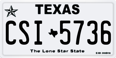 TX license plate CSI5736