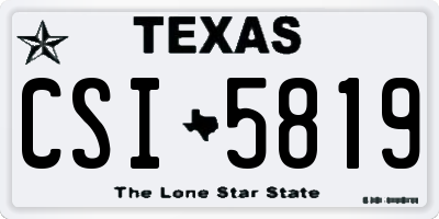 TX license plate CSI5819