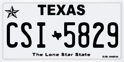 TX license plate CSI5829