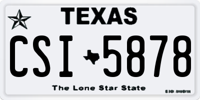 TX license plate CSI5878