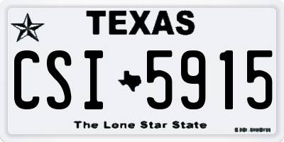 TX license plate CSI5915