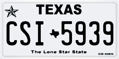 TX license plate CSI5939