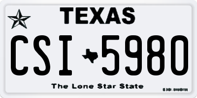 TX license plate CSI5980