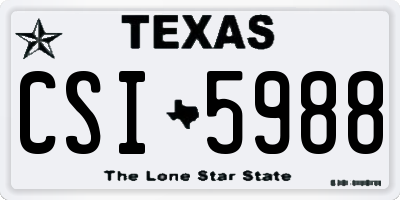 TX license plate CSI5988
